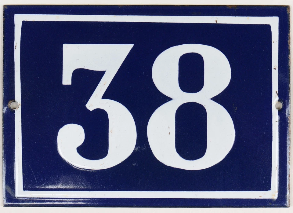 Letrero de metal esmaltado placa puerta placa puerta casa francesa azul antiguo grande Foto 1 de 1