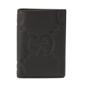 GUCCI Passport Holder Unisex Big GG Leather 795245 AABY0 1000 Black - Picture 1 of 8