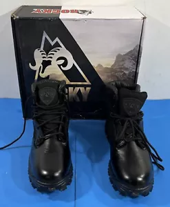 9.5 NIB MENS ROCKY ALPHA FORCE WATERPROOF SERVICE BOOTS 2167 BLACK FLOOR SAMPLE - Picture 1 of 6