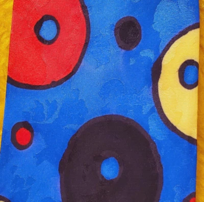 ROBERT DASKAL ~ PINTADO A MANO ~ CORBATA NOVEDOSA ~ AZUL ROJO ~ ELIZABETH ALLISON ~ 58" Foto 1 de 3