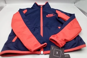 Nike Kids Boy's Logo Jacket Blue/Red Full Zip Size4(xs) Age3-4/ FreeShip! - Picture 1 of 5