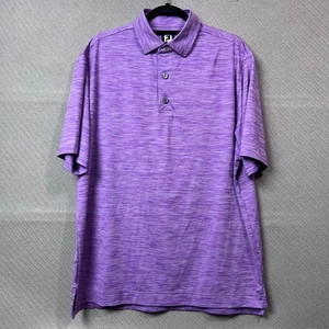FootJoy Polo Shirt Mens L Purple Lisle Space Dye Stretch Performance Golf - Picture 1 of 13