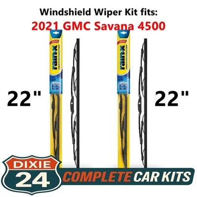 Rain-X Weatherbeater Windshield Wiper Kit fits: 2021 GMC Savana 4500 (22" & 22") - Imagem 1 de 4