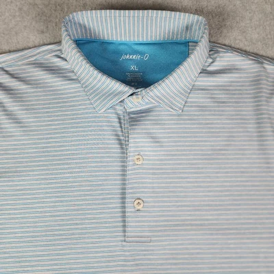 Camisa polo Johnnie-O Arnold Performance a rayas para hombre gris sello XL UPF 50 Foto 1 de 4
