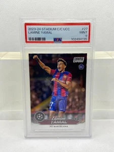 '23/'24 Stadium Chrome Club UCC PSA 9 Mint #27 FC Barcelona Lamine Yamal Card JC - Picture 1 of 2