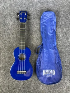 Mahalo Series MR1 Soprano Blue Ukulele w/ Case U-30BU - Picture 1 of 13