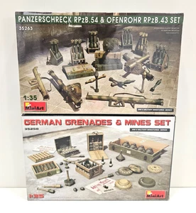 O 2X LOTTO 1/35 MINIART PANZERSSCHRECK SET TUBO FORNO + GRANATE E MINIERE TEDESCHE SET O - Foto 1 di 2