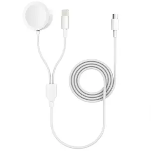 For Apple iPhone iWatch Magnetic 3-in-1 USB C Power Adapter Fast Charger Cable - Picture 1 of 16