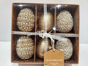 Encrusted Beaded Easter Gold Eggs Basket Filler - Picture 1 of 3