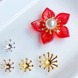 20pcs DIY Stamen Pistil 10mm 15mm Gold/Silver Loose Copper Metal Loose Beads - Picture 1 of 6