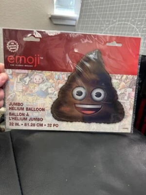 Emoji Poo Poop Lindo Sonrisa Divertido 32" Globo de Lámina Doble Cara ¡¡Nuevo!!! Foto 1 de 2