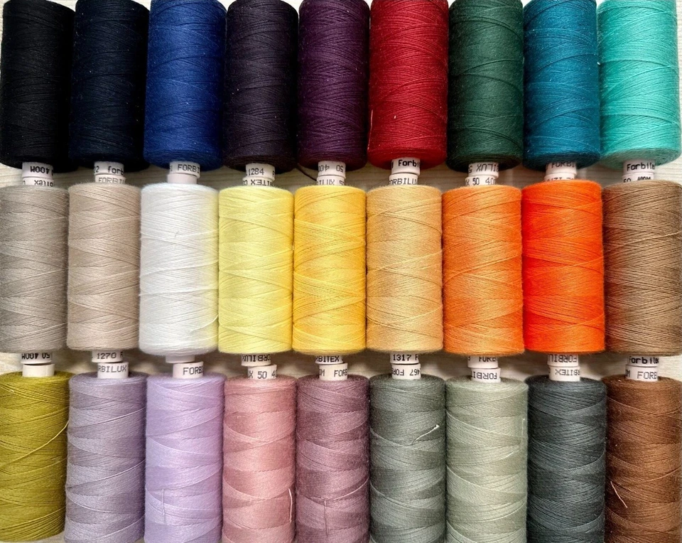 Nähgarn 400m 0,005€/m Stärke 50 Jeans grau gelb rot grün braun beige blau türkis - Bild 1 von 1