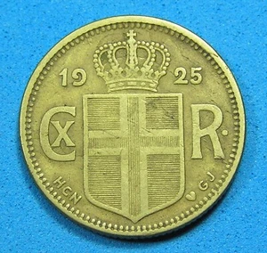 Moneda de 1 corona Islandia 1925, KM-3.1, envío combinado - Imagen 1 de 2