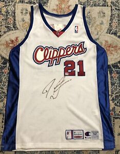 Vintage NOS AUTHOGRAPHED! Darius Miles  Clippers Authentic Champion Jersey 52