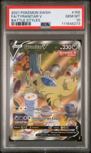 Tyranitar V - 155/163 - Alternate Art - Battle Styles - Pokemon Card - PSA 10 - Picture 1 of 4