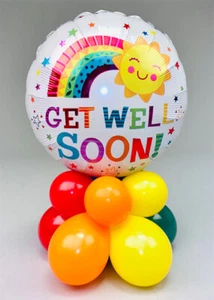 Happy Sun Get Well Soon Bright Balloon Centrepiece COMES FULLY INFLATED - Picture 1 of 2