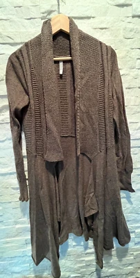 Usado en Excelente Condición Monoreno Cárdigan Abierto Suéter L/S Dobladillo Asimétrico Multi Textura Marrón Pequeño Foto 1 de 4