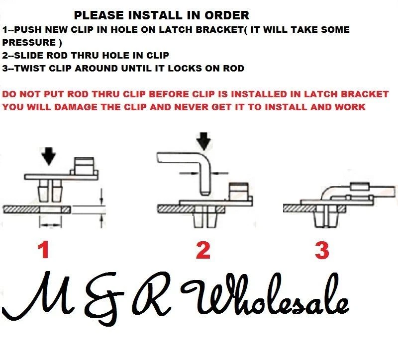 Mopar door lock rod clips (1 pr) 68-72 B Body 70-74 E Body 4658677 4658676 TG-4 - Image 1 of 4