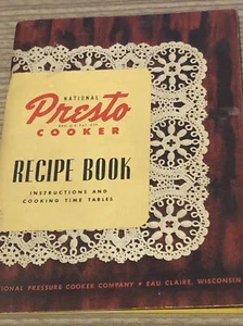 1945 Presto Pressure Cooker Model Recipe Book CookBook Original. B38b - Imagen 1 de 4