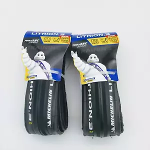 Michelin Lithion 3, 700x23c Extra Grip Road Bike Folding Race Tire Black 1 PAIR - Picture 1 of 5