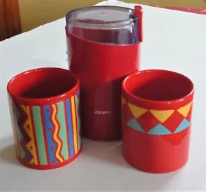 Macinacaffè vintage Red Krups tipo 203 e tazza caffè 2 MCM Waechtersbach Germania - Foto 1 di 23