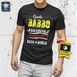 T-shirt Uomo BABBO Personalizzata NOME A TUA SCELTA! Festa del Papà Idea regalo - Picture 1 of 8