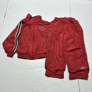 Tampa Bay Buccaneers 2 Pc zip up wind suit track Kids 3T Casual Red NFL Logo - Picture 1 of 9