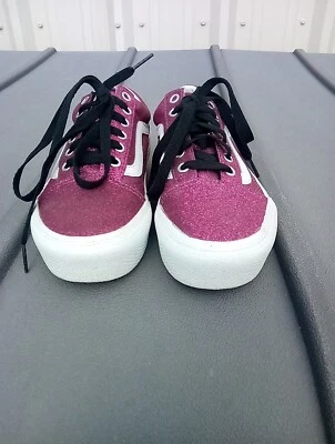 Vans Off The Wall Old Skool Plataforma Rosa Brillo Para Mujer Talla 5 1/2 Foto 1 de 4