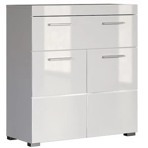 trendteam Badkommode Badezimmerschrank Badschrank Amanda Weiß Glanz 73 x 79 cm - Bild 1 von 9