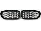For BMW F10 F11 5 Series Front Kidney Black Grille Diamond Meteor Style 10-17