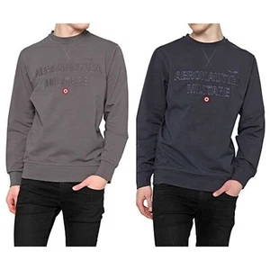 100% Authentic Aeronautica Militare Embroidered Print Chest Logo Thin Sweatshirt - Picture 1 of 25