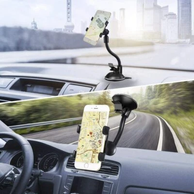 360° Universal Car Holder Windshield Cell Phone GPS Gooseneck Bracket Fit USA - Image 1 of 4