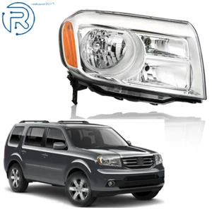 For Honda Pilot 2012 2013 2014 2015 Halogen Right Side Chrome Housing Headlight - Picture 1 of 9