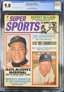 1969 May SUPER SPORTS Mickey Mantle Willie Mays magazine CGC 9.0 Top pop 1 - Picture 1 of 2