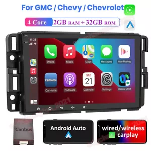 2+32GB 7" Car Stereo Radio Apple Carplay Android 11.0 GPS Navi For GMC Chevrolet - Picture 1 of 13