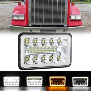 4x6" LED Headlight Hi-Lo Beam DRL Turn Signal for Kenworth T400 T600 T800 W900 - Picture 1 of 12