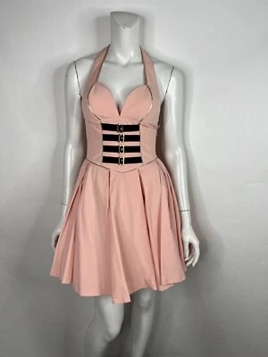 Vtg VERSUS GIANNI VERSACE PINK BELTED DRESS IT42 M - Image 1 of 4