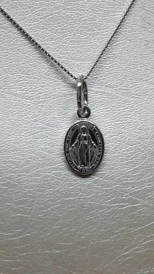 CIONDOLO ARGENTO RODIATO MADONNA MIRACOLOSA DELLE GRAZIE DELL' IMMACOLATA EXPLOI - Immagine 1 di 3