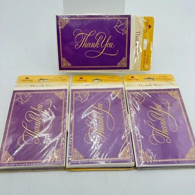 32 Thank You Note & Envelope Purple Gold 4.5x3.5in Cards God Bless Catholic - Изображение 1 из 4