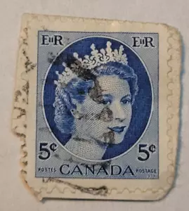 Franqueo de Canadá ~ Reina Isabel II ~ Sello Azul 5¢ ~ Cancelado/Publicado - E06 - Imagen 1 de 6