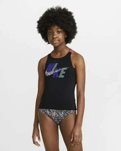 Nike Kids Pixel Black Spiderback Bikini Set L2123 Size Small (8-10 YRS) - Picture 1 of 4