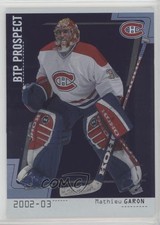 2002-03 ITG Be A Player Between the Pipes Mathieu Garon #81
