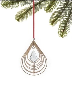Holiday Lane Shimmer and Light Onion Shaped Gold-Tone Ball with Crystal - Picture 1 of 2