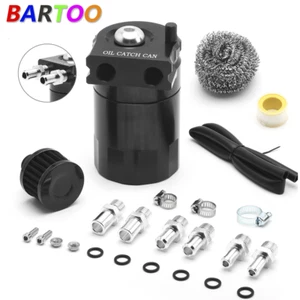 Black Oil Catch Tank Can Reservoir With Breather Filter Aluminum Fuel Engine - Picture 1 of 12