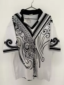 Maori Haka Koru Rugby Jersey Made in NZ White Black Size 2XL? (C Measurements) - Bild 1 von 8