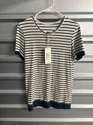 Camiseta acanalada manga corta a rayas verde oscuro Maison Margiela MM6 para hombre XS - Foto 1 de 4