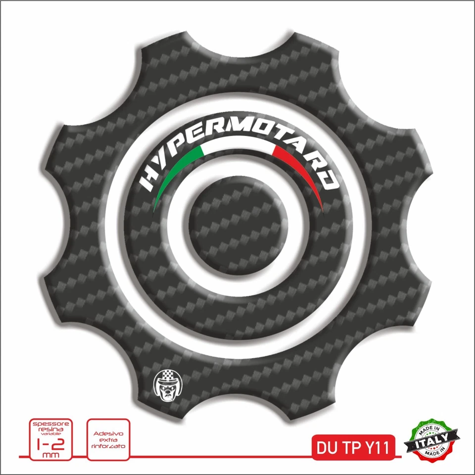 Adesivo tappo resina 3D compatibile Ducati Hypermotard Hyperstrada 796 1100 Y11