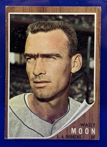 1962 TOPPS WALLY MOON VARIATION No Cap #190 - LOS ANGELES DODGERS - Picture 1 of 2