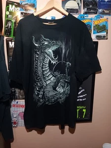Camiseta Liquid Blue Vintage Y2K Dragon Gráfico Negra, Talla XXL - Imagen 1 de 7