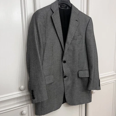 John W Nordstrom Loro Piana 夹克男式 38 R 羊绒千鸟格运动外套 — 第 1/4 张图片